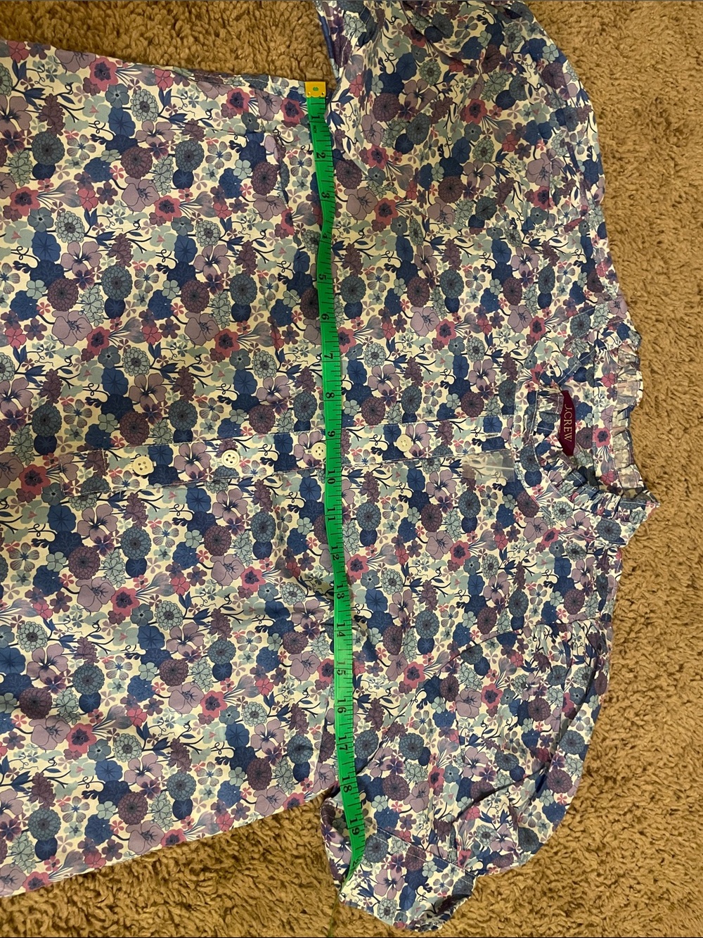 J. Crew Liberty of London Purple & Blue Floral Short-Sleeve Button-Down Top - Picture 10 of 10